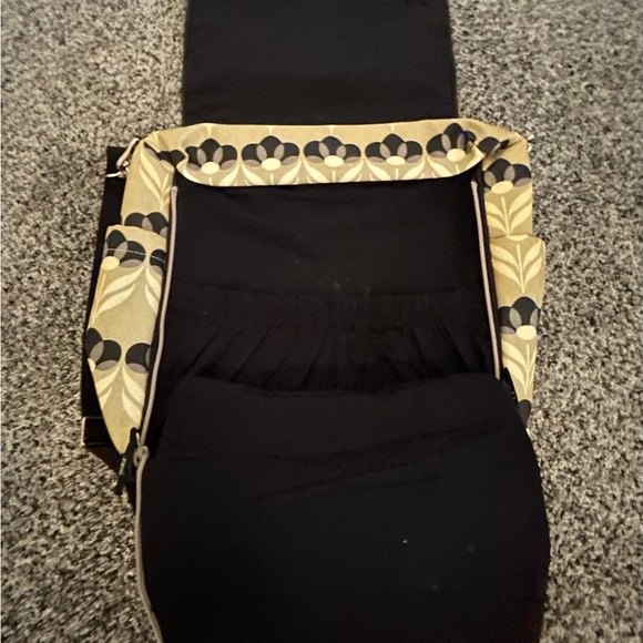 Petunia Pickle Bottom Floral Patterned Diaper Bag / Backpack in Tan & Black - Picture 5 of 10